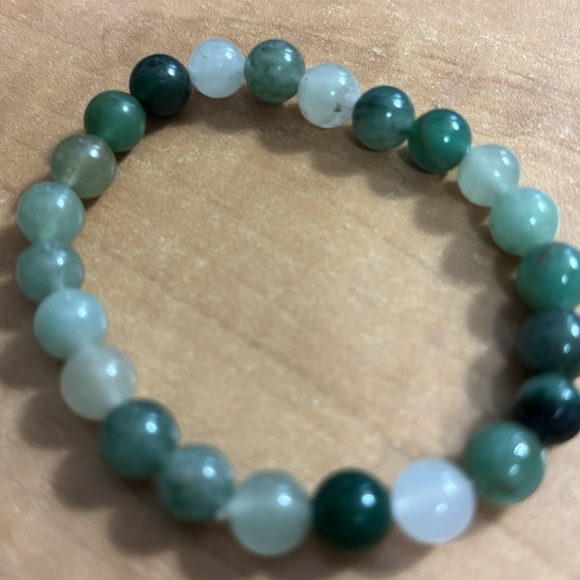 #075 Dragon Vein  Agate Bracelet 8mm - Picture 2 of 3